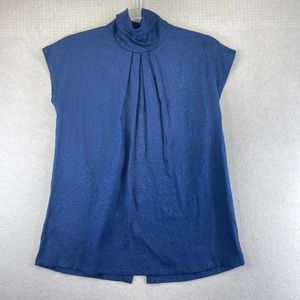 VINTAGE MATTHEW LOMBARDI MAGGY LONDON Womens Medium Floral Button Sleeveless Top